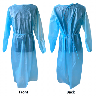 Level 2 - Large Medical Gown no cuffs - Blue - Each