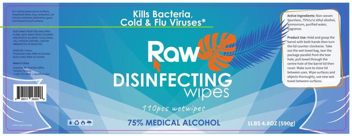 Raw brand Disinfecting Wipes - 110 sheets (pack of 6)