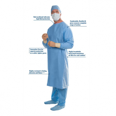 Level 4 - Large Medical Gown - Blue - Carton Size (60 Gowns)
