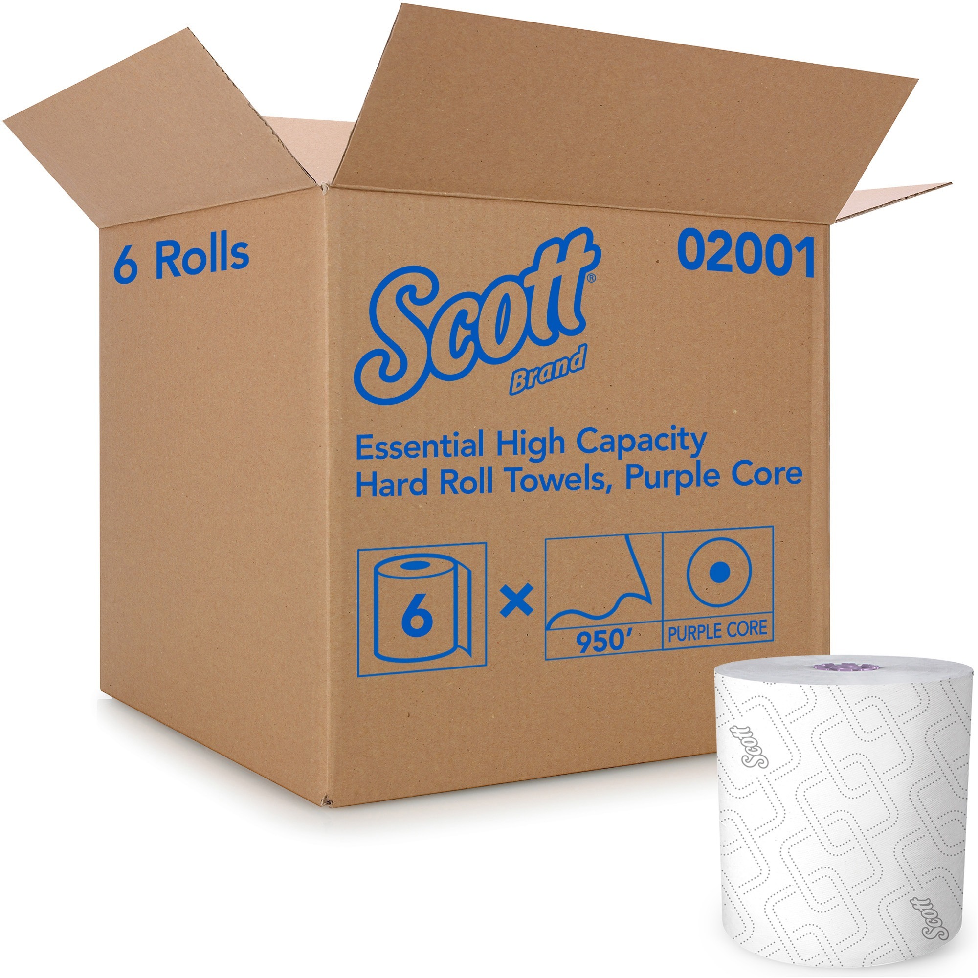 Scott Essential Hard Roll Towels - 8 in x 950 ft x 6 rolls (In Stock)