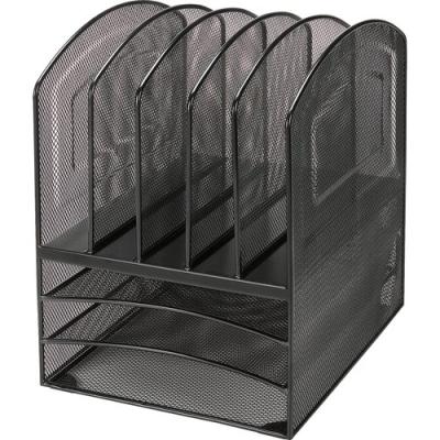 Lorell Steel Mesh 3/5 Tray Desktop Organizer